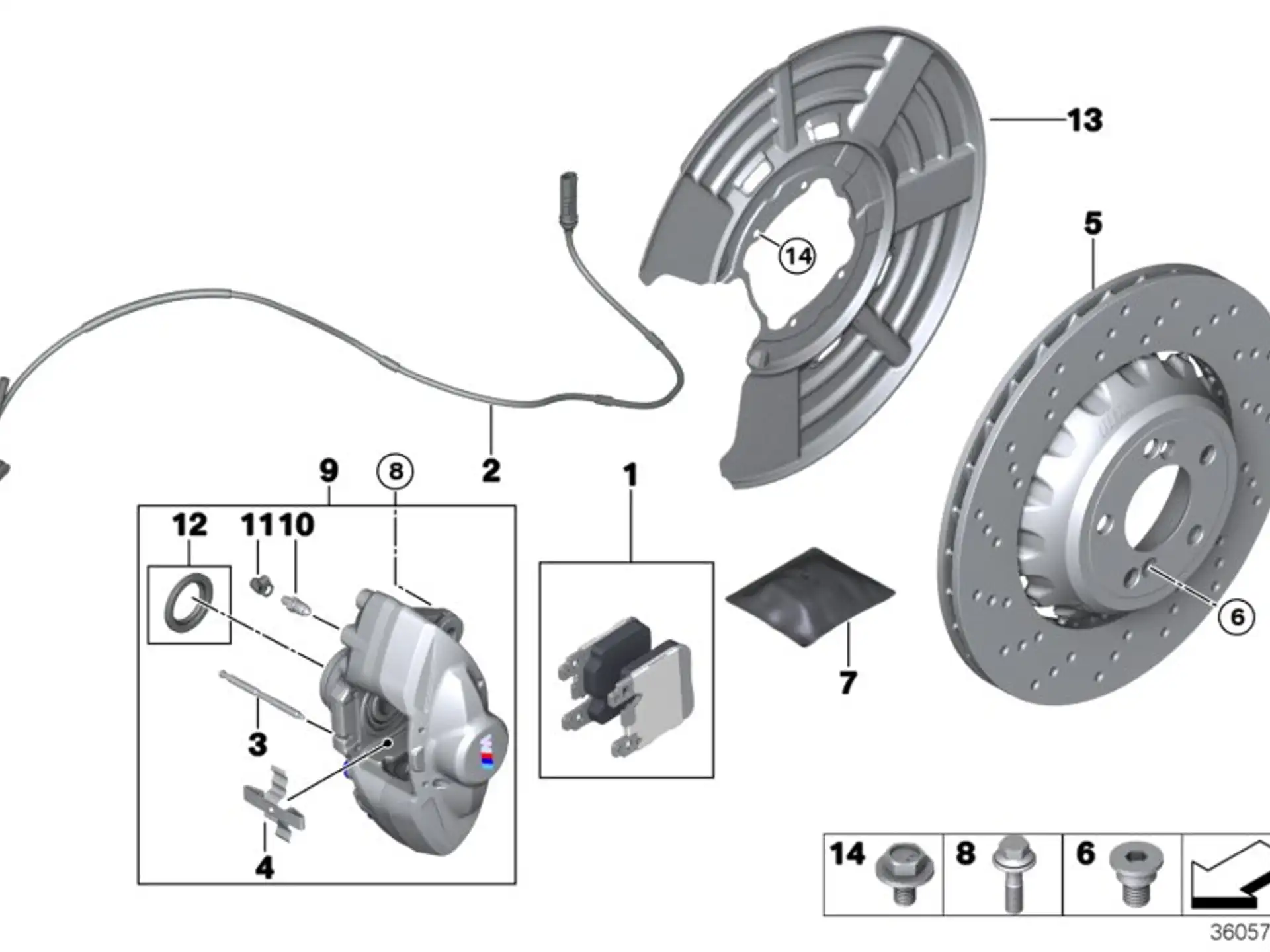 BMW Reparatursatz Bremsbeläge asbestfrei F80 F82 F83 F87 F87N 34218099354