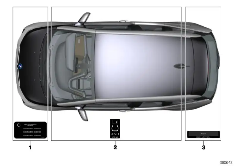 BMW Hinweisschild Servicedeckel 51717368329 - Bildposition 01