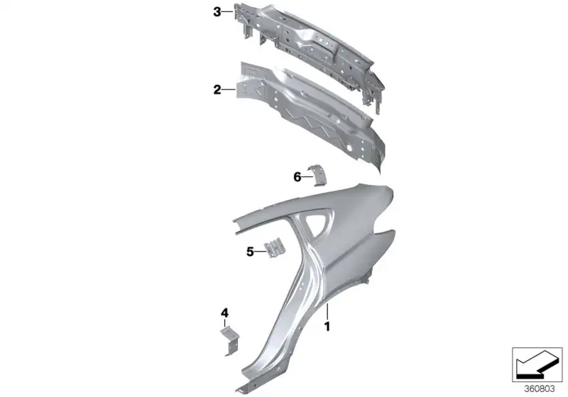 BMW Verstärkungsblech D-Säule links 41217407903 - Bildposition --