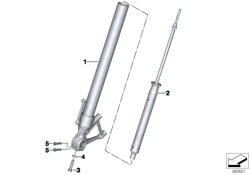 BMW Gleitrohr rechts K73 31428566582 - Bildposition 01