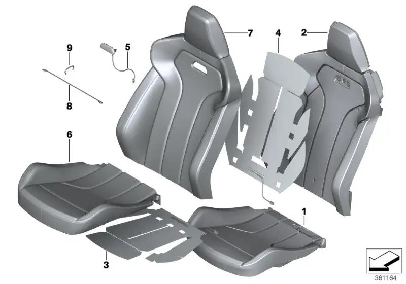 BMW Polsterteil Sportsitz Leder 52108058456