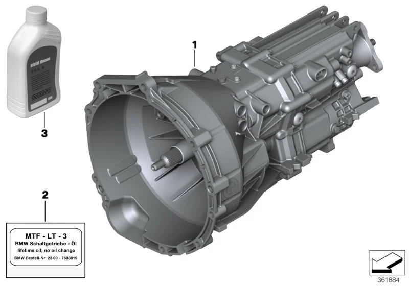 BMW Schaltgetriebeöl MTF LT-3 E46 E53 E60 E61 E63 E64 E81 E82 E83 E84 E85 E86 E87 E88 E89 E90 E91 E92 E93 F10 F11 F20 F21 F22 F23 F30 F31 F32 F33 F34 F36 83222339221
