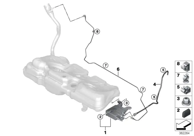 BMW Betriebsentlüftungsleitung F20 F44 16117458660