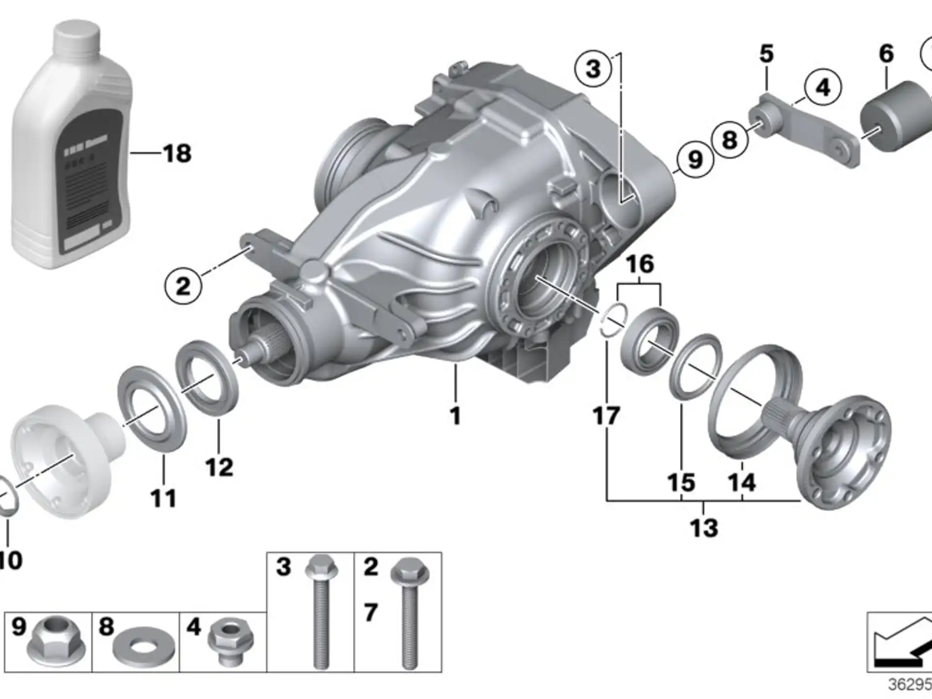 BMW Hinterachs-Getriebeöl SAF-XJ Booster E82 E85 E86 E90 E92 E93 83222282583