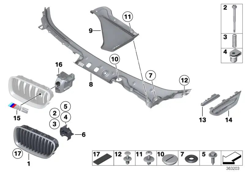 BMW Zierblende Seitenwand vorne links F10 F11 51137336645