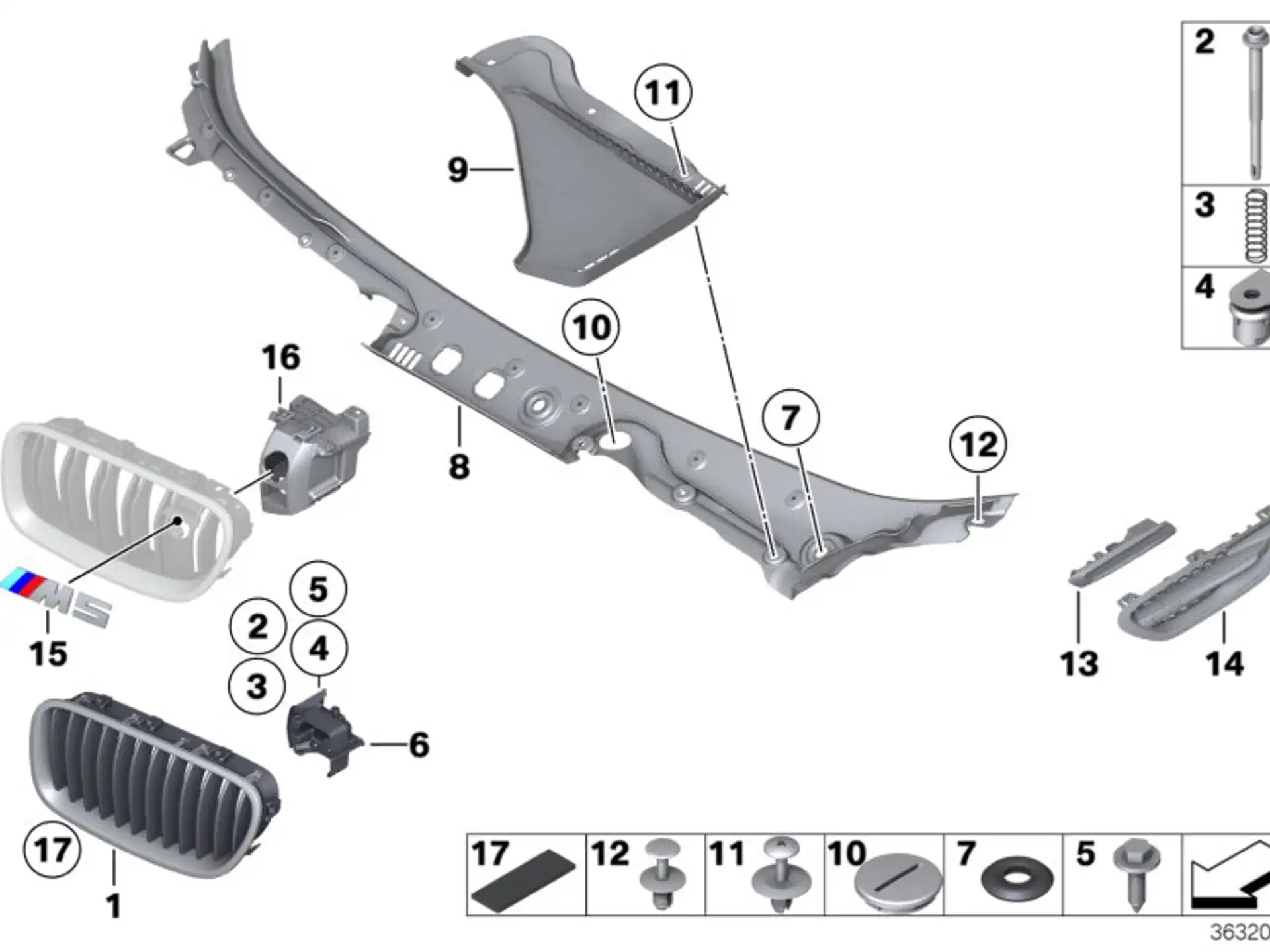 BMW Abdeckung Windlauf F06 F10 F11 F12 F13 51717216977