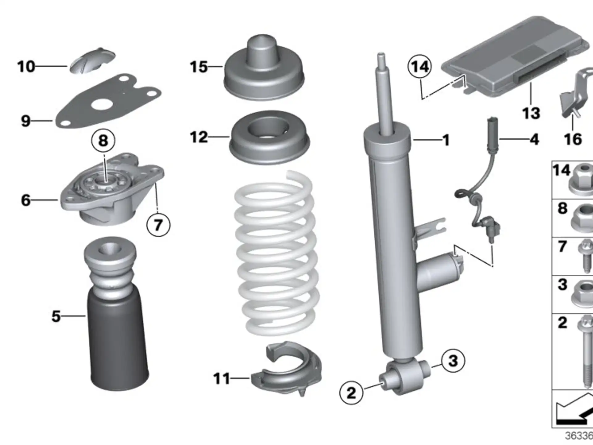 BMW Zusatzdämpfer hinten F20 F21 F22 F23 F30 F31 F33 F34 F36 G20 G21 33536855439