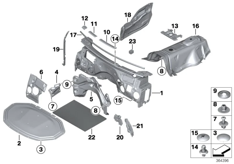 BMW SCHALLISOLIERUNG FRONTKLAPPE F25 F26 51489175051