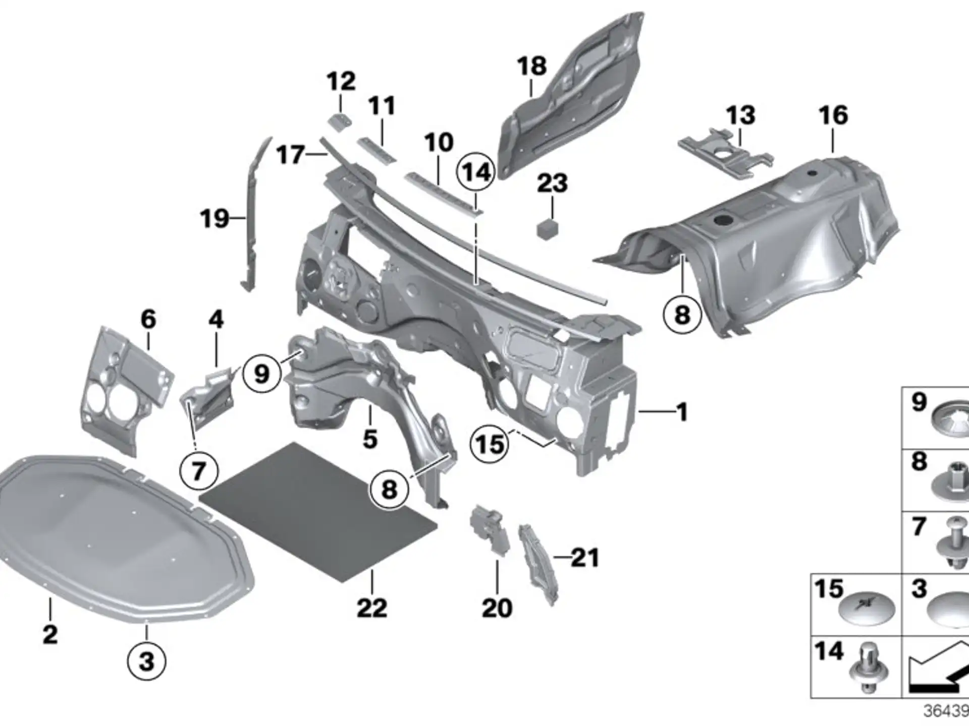 BMW SCHALLISOLIERUNG FRONTKLAPPE F25 F26 51489175051