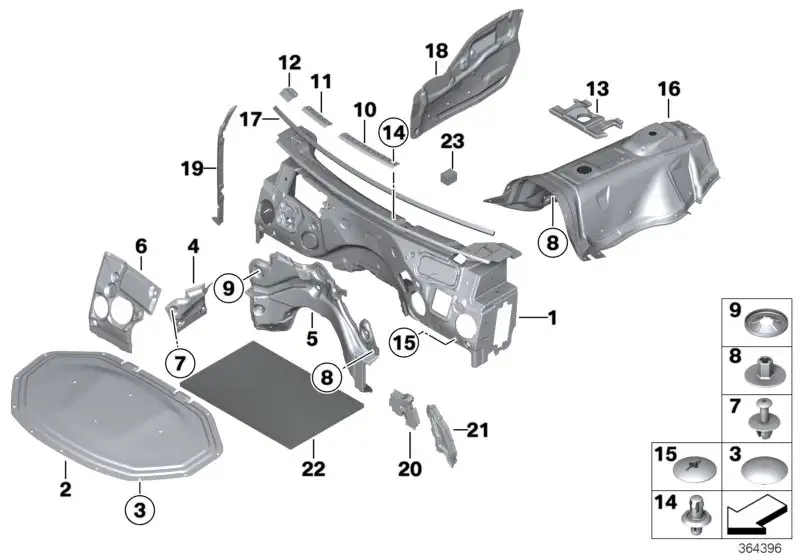 BMW Abschottung Seitenwand unten links 51487284070