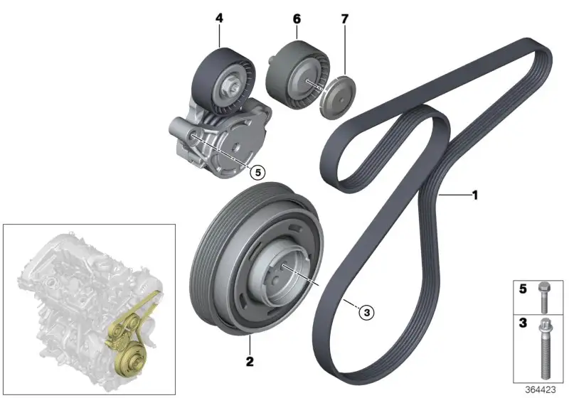 BMW Keilrippenriemen F39 F45 F46 F48 F54 F55 F56 F57 F60 11288573