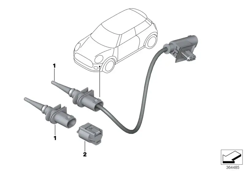 BMW Temperatursensor mit Adapterkabel F54 F55 F56 F56E F57 658193