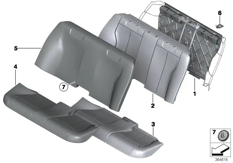 BMW Halter Träger Lehne rechts F30 F82 F90 G20 G28 G30 5220734669