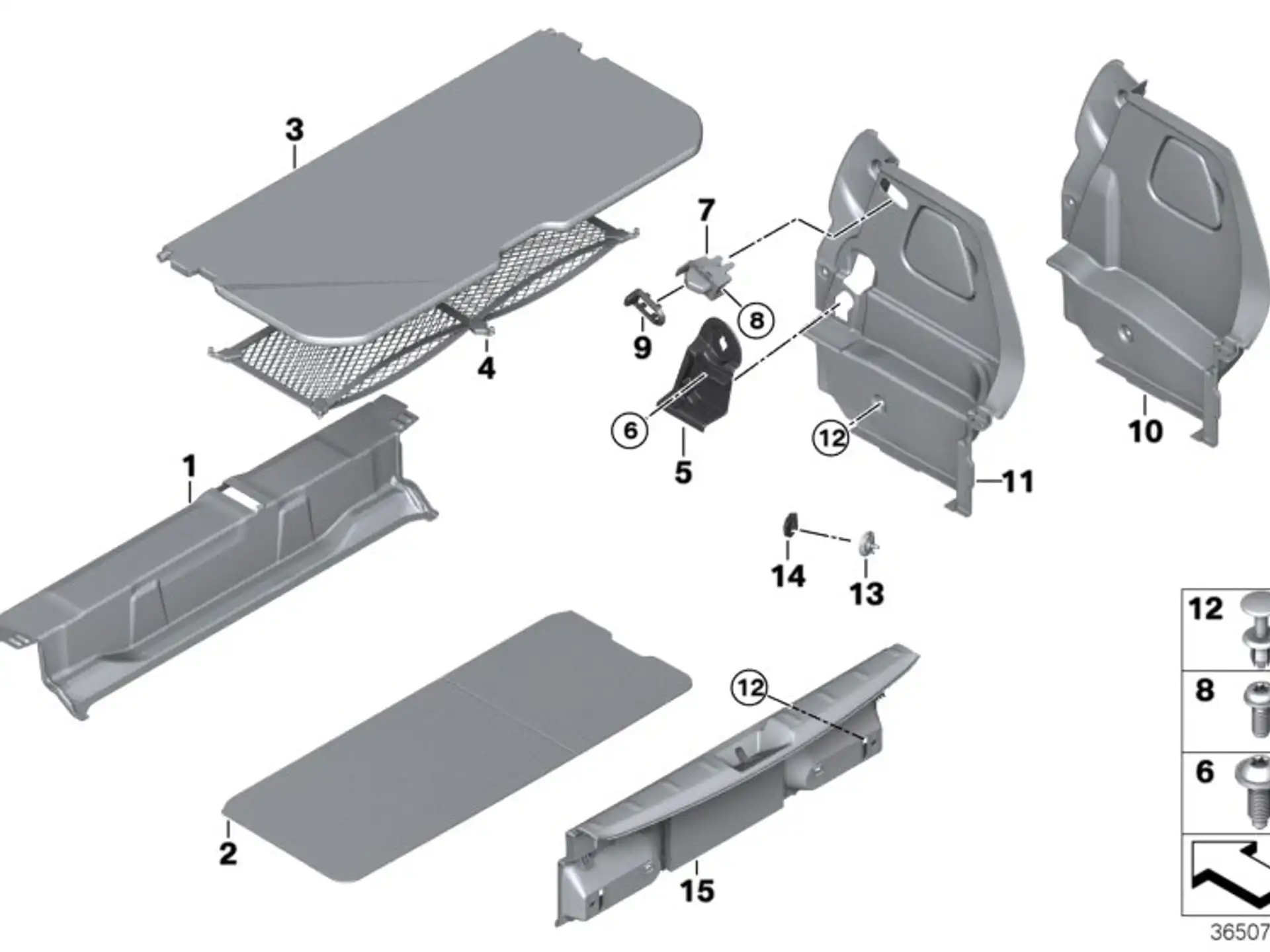 BMW Einlegeboden Gepäckraum F56 F56E 51477298611