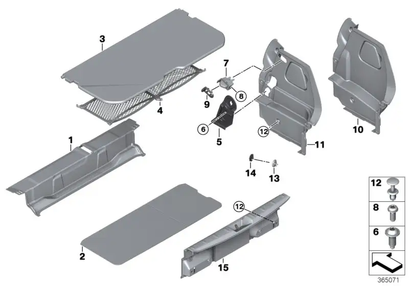 BMW Einlegeboden Gepäckraum F56 F56E 51477298611