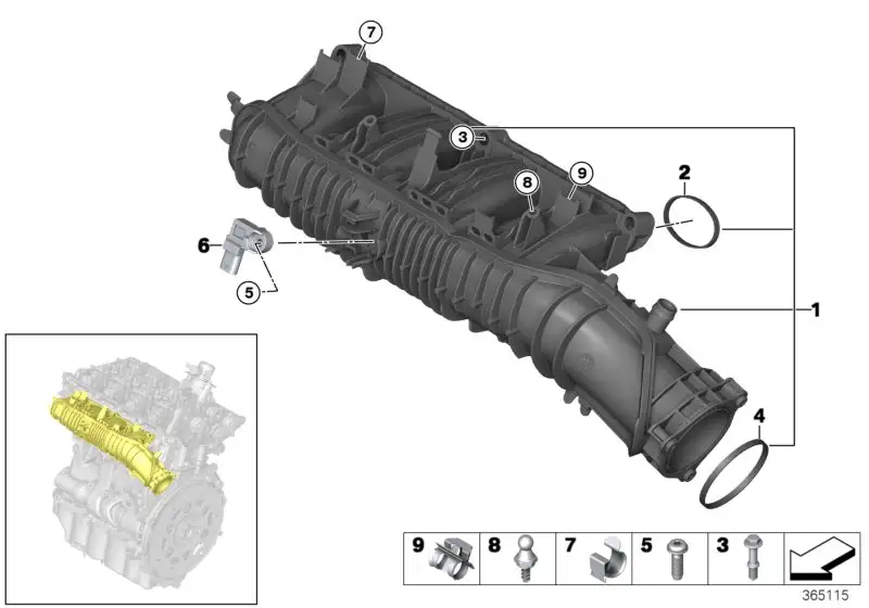 BMW T-Map Sensor F39 F20 F44 F45 F46 F48 G01 G02 G20 G21 G30 G31
