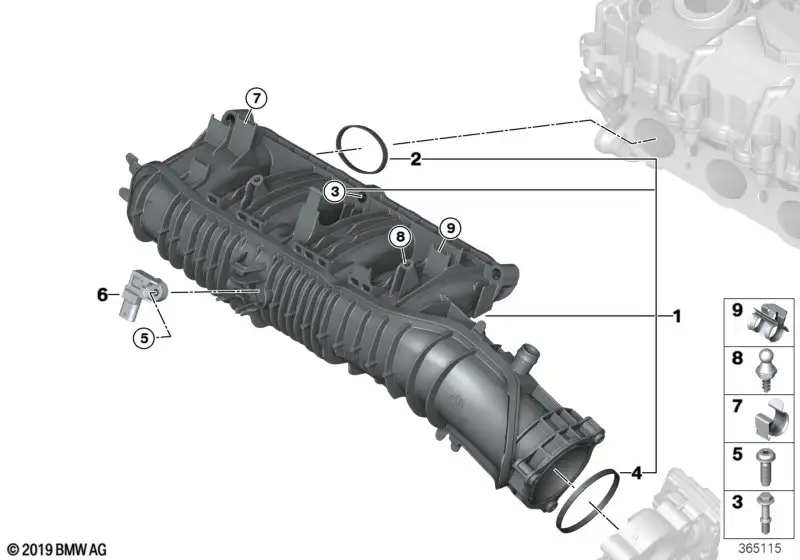 BMW Sauganlage F39 F20 F44 F45 F46 F48 F54 F55 F56 F57 F60 116186