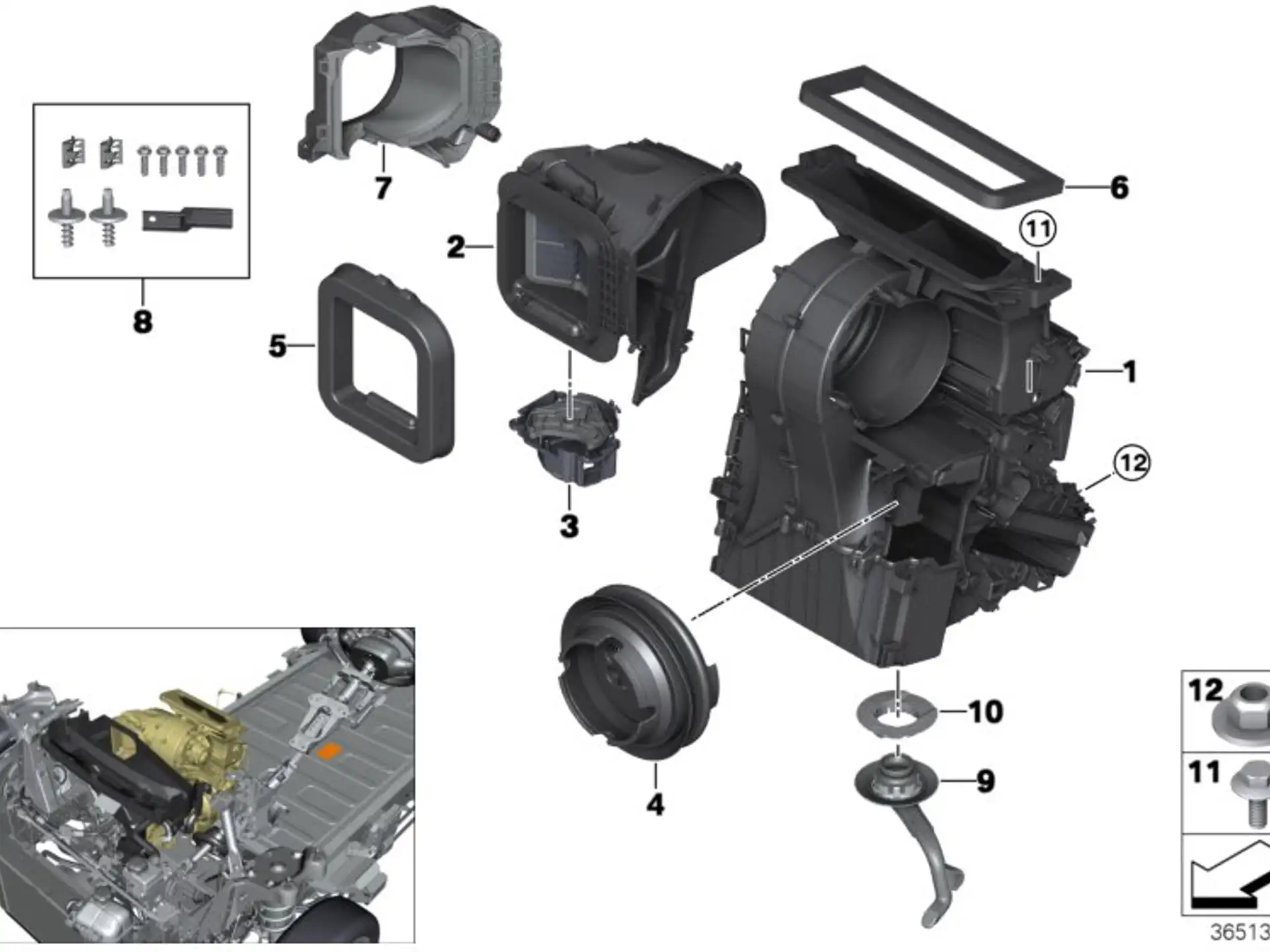 BMW Leergehäuse Heiz/Klimagerät F39 F20 F44 F45 F46 F48 F54 F60 64116827061