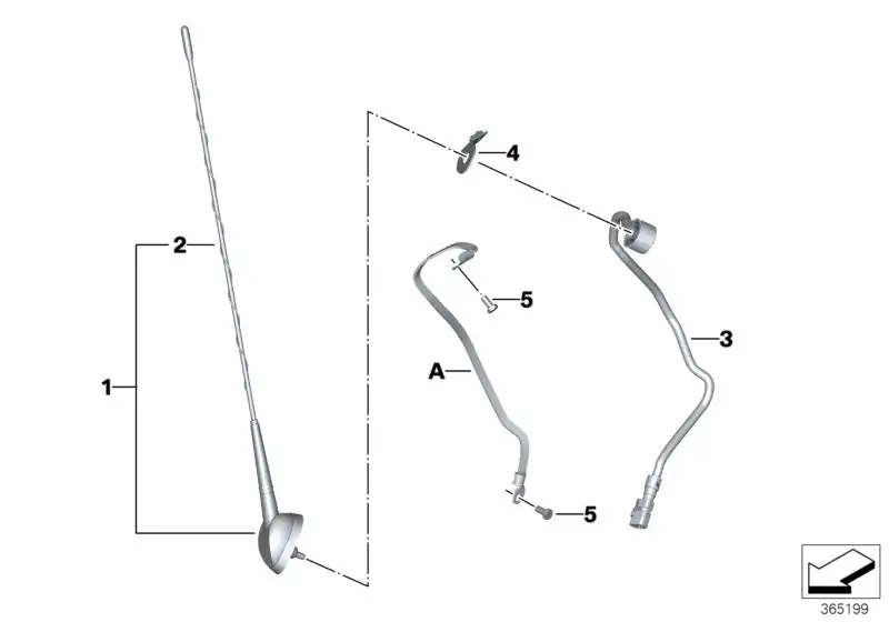 BMW Antennenstab K52 65218546258