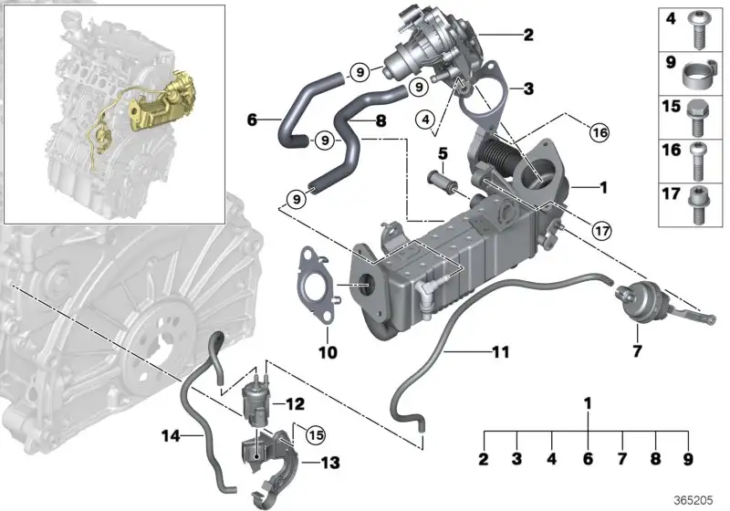 BMW AGR-Ventil F10 F11 F15 F20 F21 F22 F23 F25 F26 F30 F31 F32 F3