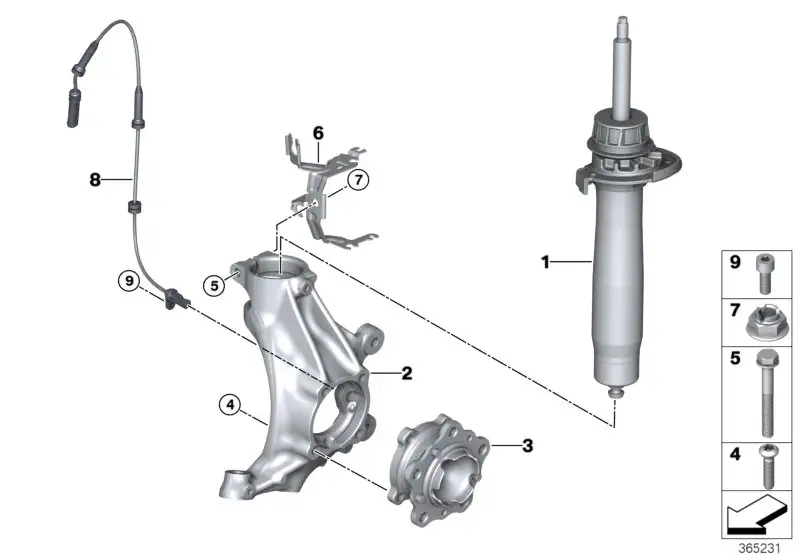 BMW Schwenklager Sturzkorrektur links F80 F82 F83 F87 F87N 312178