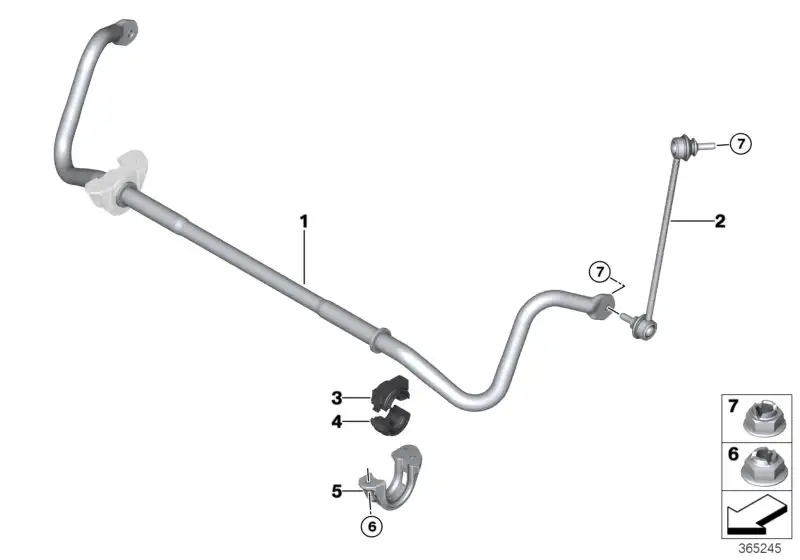 BMW Pendelstütze vorn rechts F80 F82 F83 F87 F87N 31302284644 - B