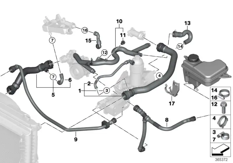 BMW Schlauch E65 E66 17122249459 - Bildposition 01