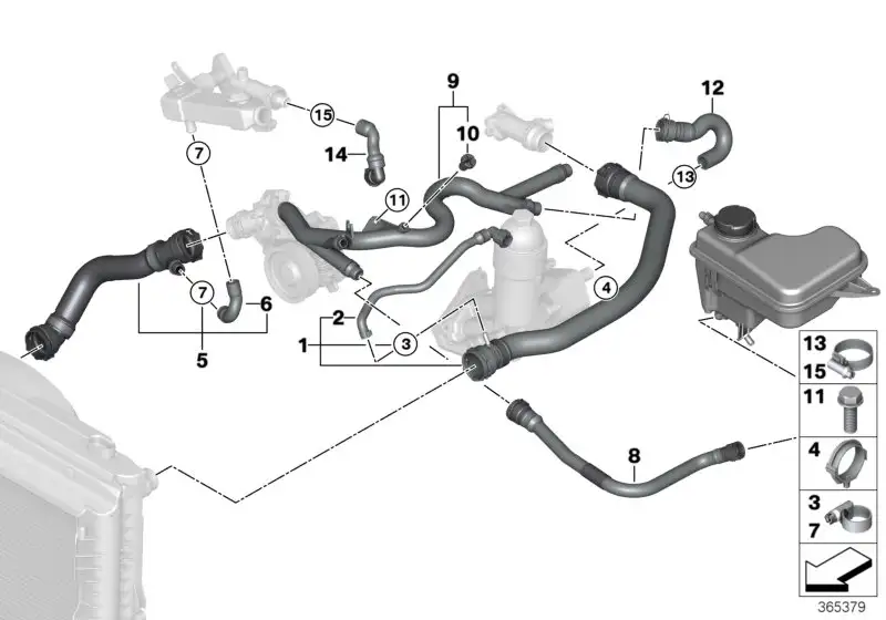 BMW Kühlmittelschlauch E60 E61 17127787455 - Bildposition 08