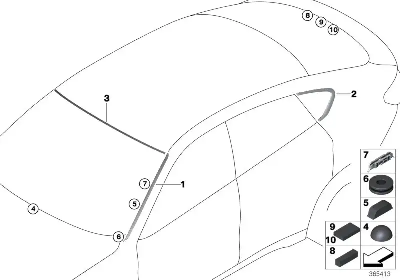BMW Leiste Seitenscheibe hinten links F16 F86 51377317831 - X6 F1