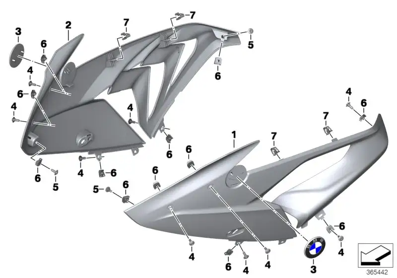 BMW Seitenverkleidung links K46 46638540875