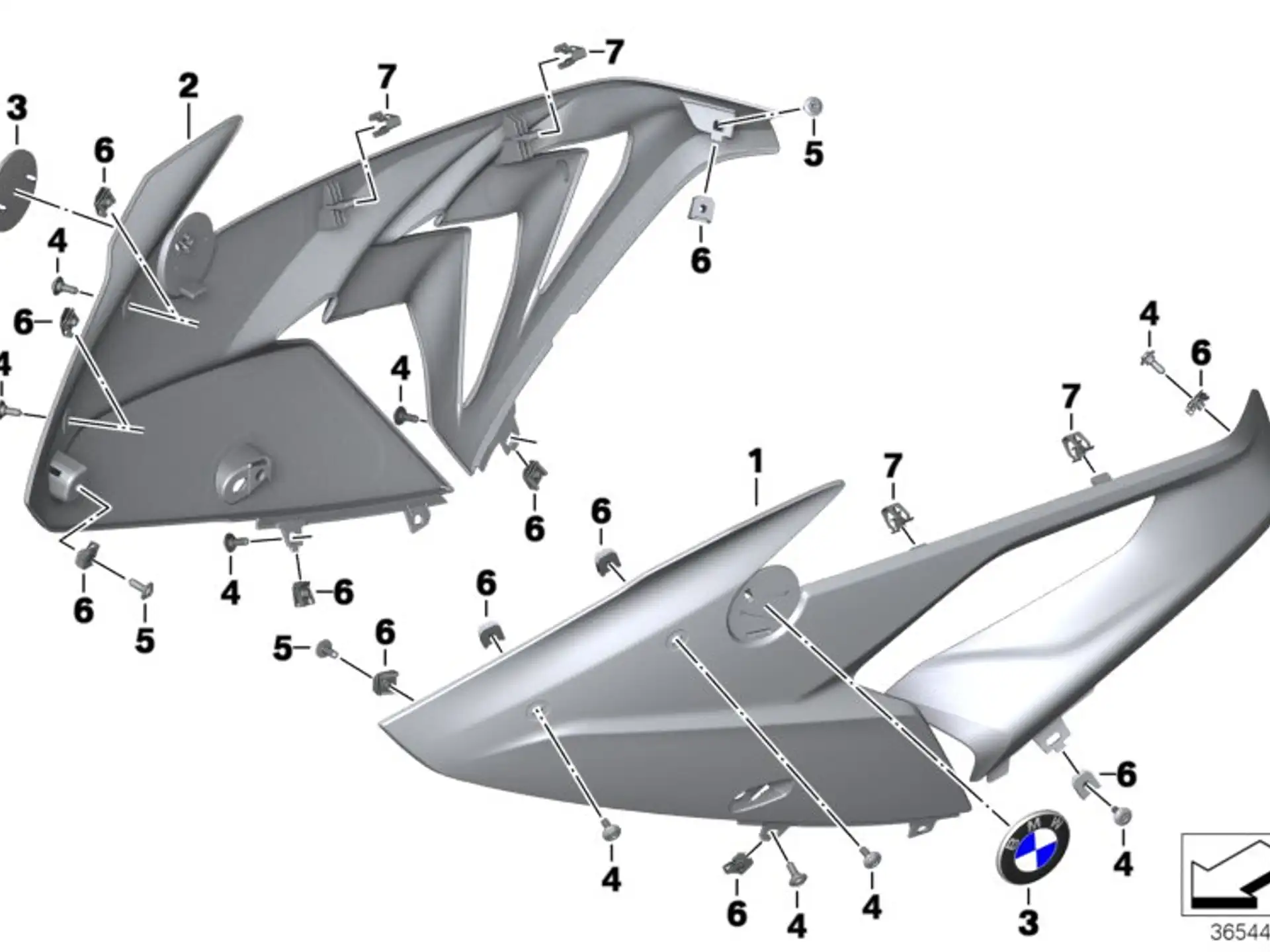 BMW Seitenverkleidung rechts K46 46638540876