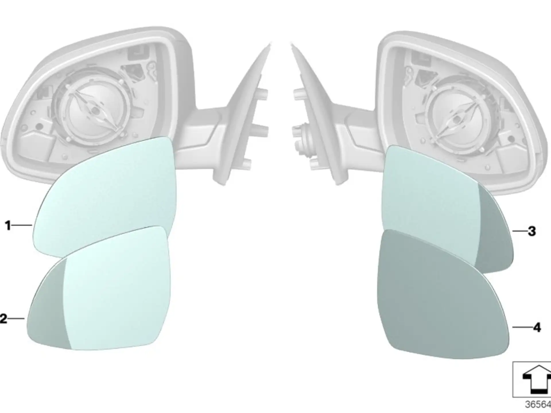 BMW Spiegelglas beheizt Weitwinkel links F15 F16 F25 F26 F85 F86 F95 F96 F97 F98 G01 G02 G05 G06 G07 51167291219
