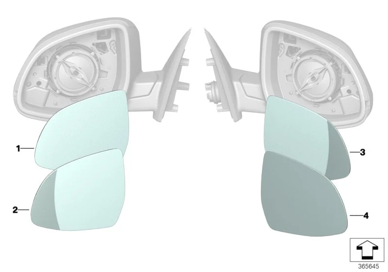 BMW Spiegelglas beheizt Weitwinkel rechts F15 F16 F25 F26 F85 F86 F95 F96 F97 F98 G01 G02 G05 G06 G07 51167291220