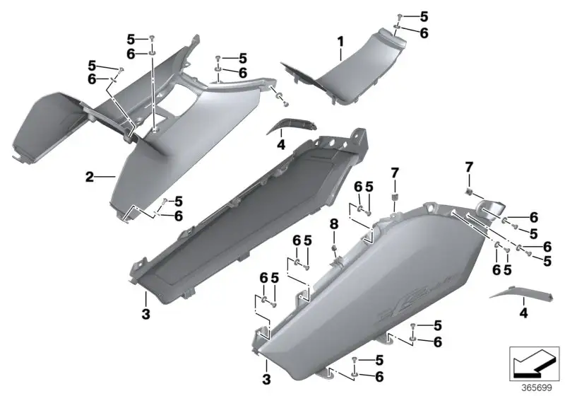 BMW Verkleidung Tunnel links K17 46638566063