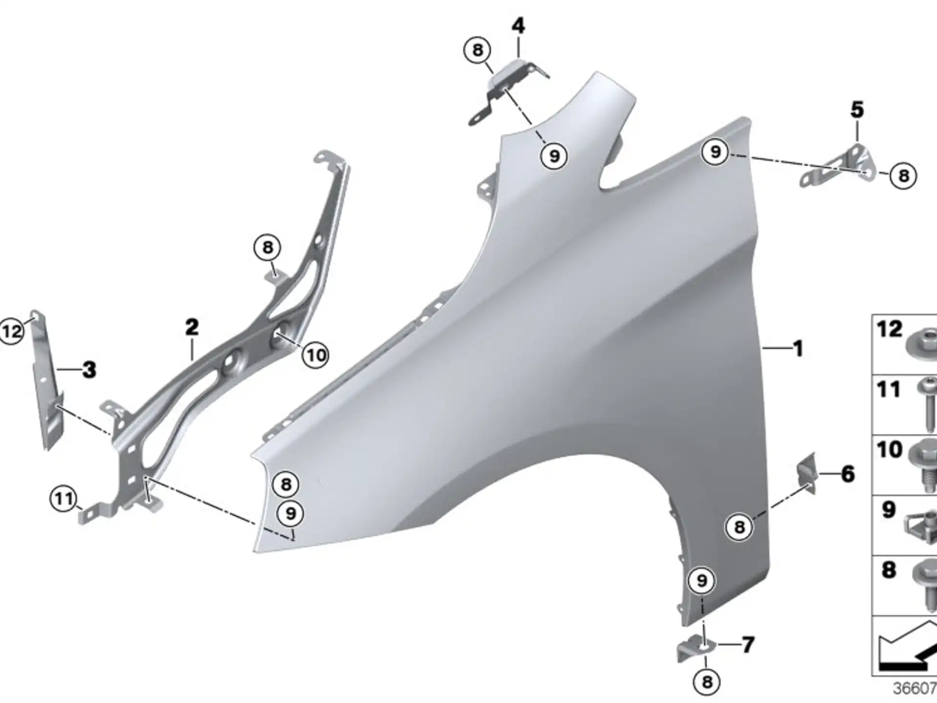 BMW Seitenwand vorn rechts F45 F46 41007382184