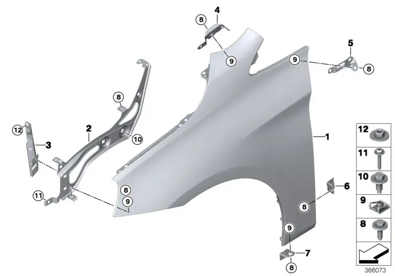 BMW Seitenwand vorn rechts F45 F46 41007382184 - Bildposition 01