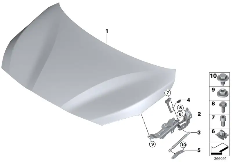BMW Frontklappe F45 41007382200 - 2er F45