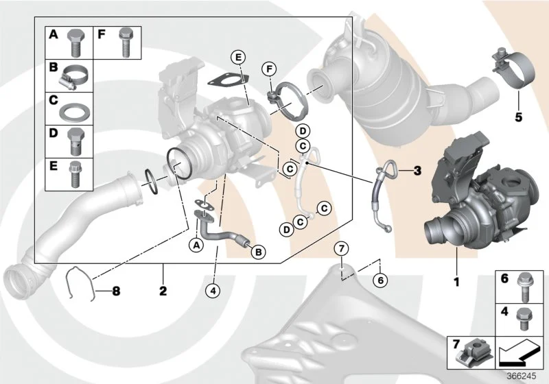 BMW Spannschelle D=66,6mm E60 E61 E70 E71 E81 E82 E83 E84 E87 E88 E90 E91 E92 E93 F07 F10 F11 F15 F25 18308506992