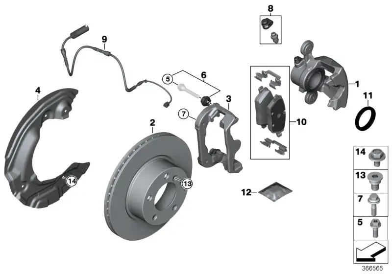 BMW Dichtungssatz Bremssattel E81 E82 E87 E88 F39 F20 F44 F45 F46
