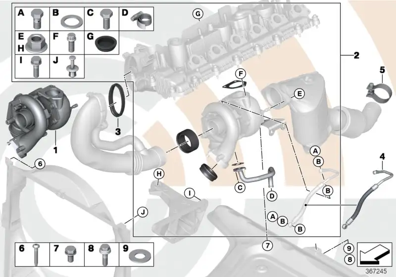 BMW RP Abgasturbolader E46 E83 11657790328 - 3er E46 Cabrio - Com