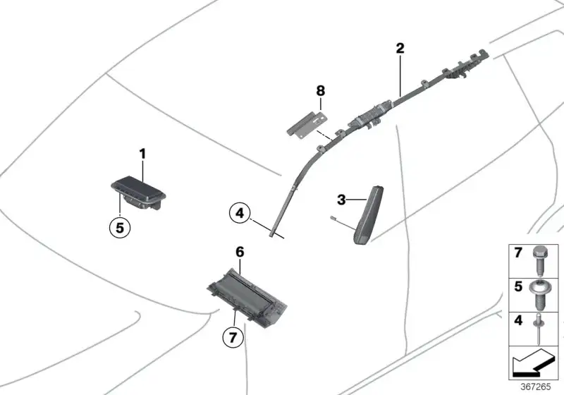 BMW Kopfairbag links F25 72129182225
