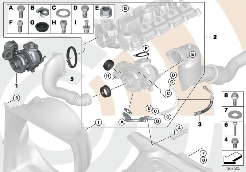 BMW RP Abgasturbolader E46 E83 11657794144