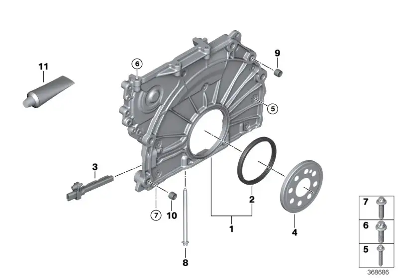 BMW Kettenkastendeckel 11148573980 - Bildposition 01