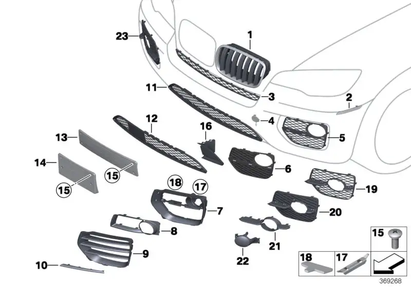 BMW Kennzeichenblende E71 E72 51117176283 - X6 E71