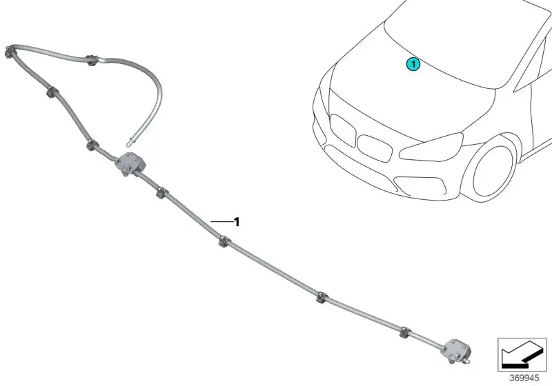 BMW Düsenkette Scheibenwaschanlage F45 F46 61667331291