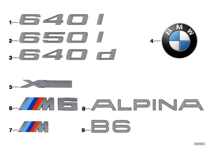 BMW Schriftzug F06 F12 F13 51148060405
