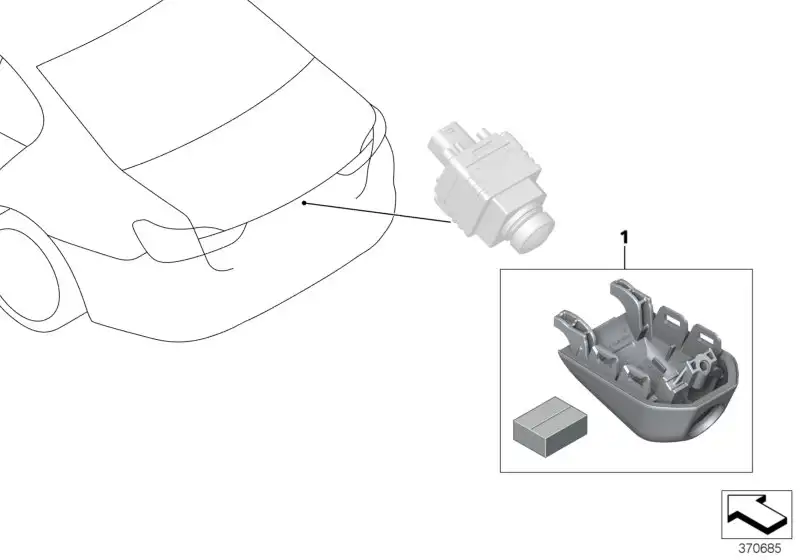 BMW Nachrüstsatz Rückfahrkamera G30 G31 66212450878 - Bildpositio