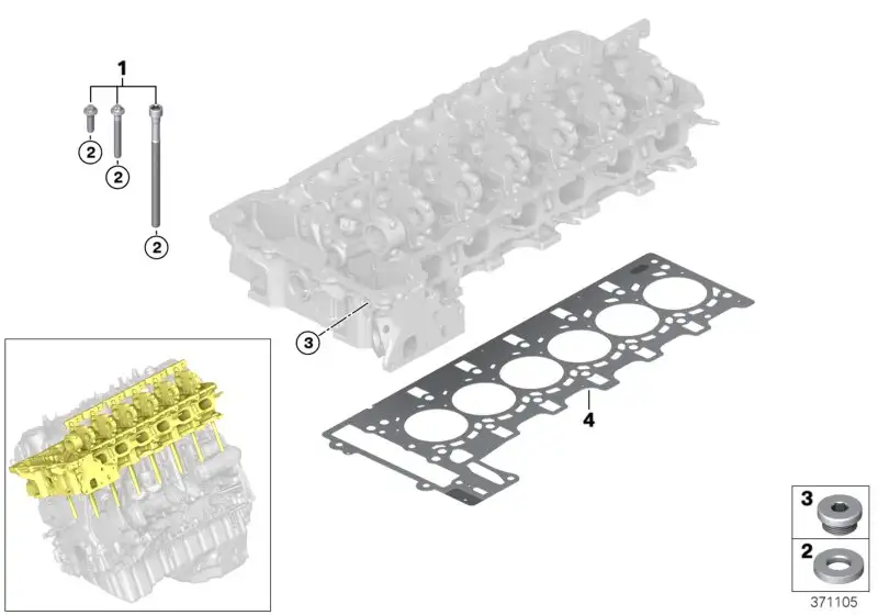 BMW Satz Schrauben f. Zylinderkopf F80 F82 F83 F87N 11127853937 -