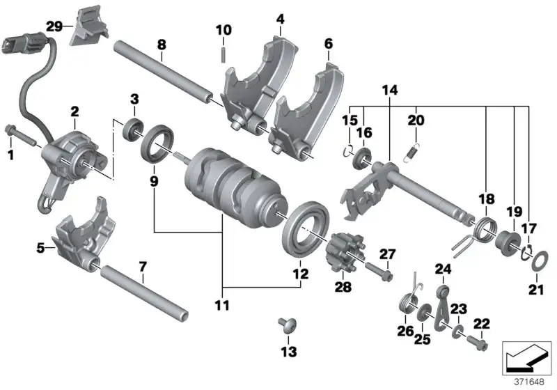 BMW Schaltwelle komplett K71 K73 23008567903 - K71, K73 / Bildpos