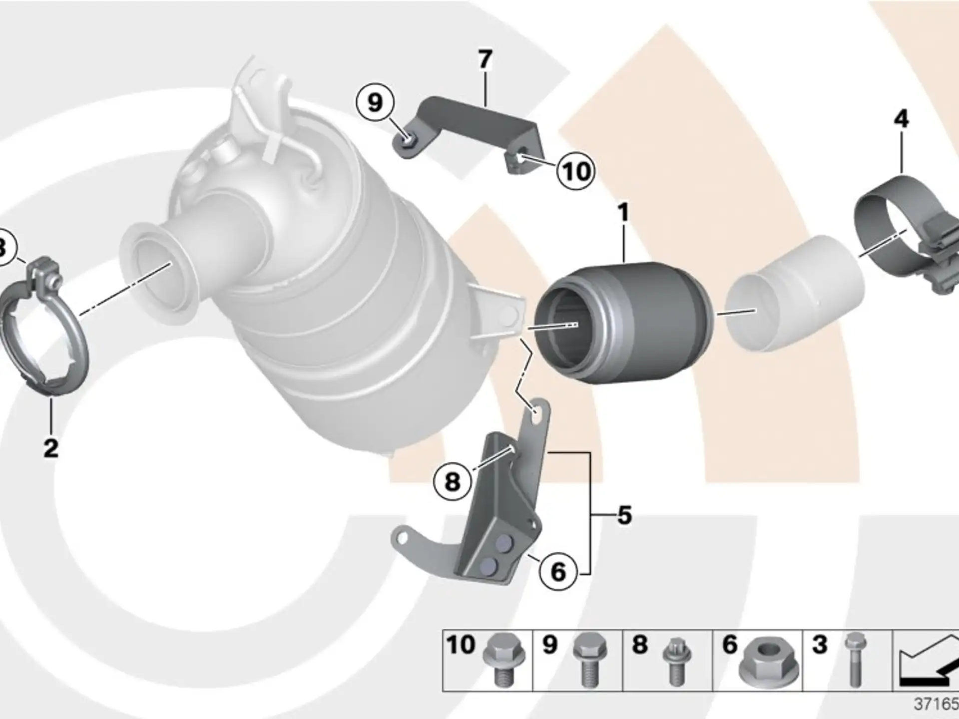 BMW Halter motornaher Katalysator E60 E61 E81 E82 E84 E87 E88 E90 E91 E92 E93 18207797589